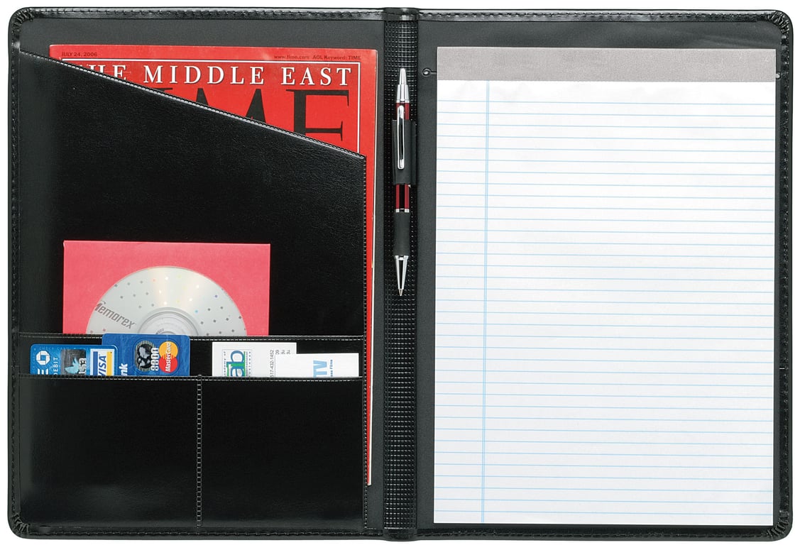 Script Padfolio with Lined Notepad and Vinyl Pen Loop — view 9