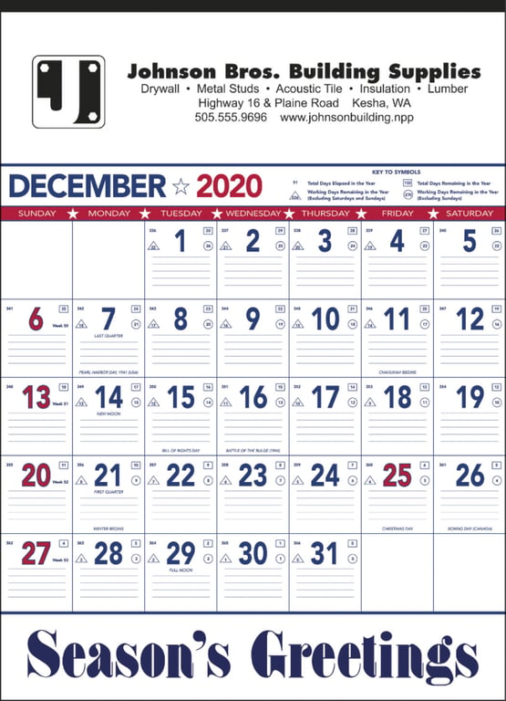 Triumph® Calendars Patriotic Contractor Memo Calendar, 18 x 25 in. — view 6