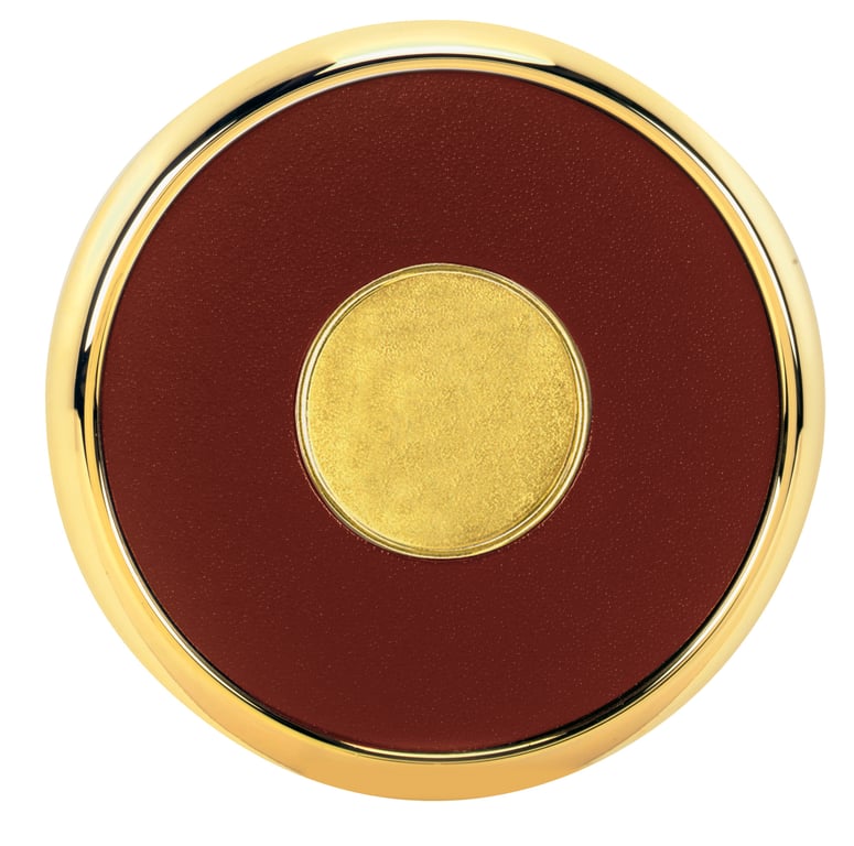 JAFFA® Round Brass Coaster with Leather Face and Cork Back — view 37