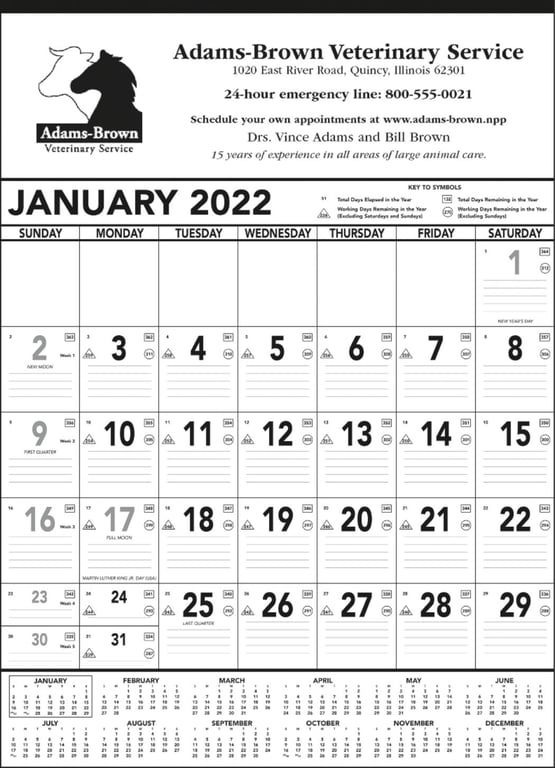 Triumph® Black & White Contractor Memo Calendar — view 9