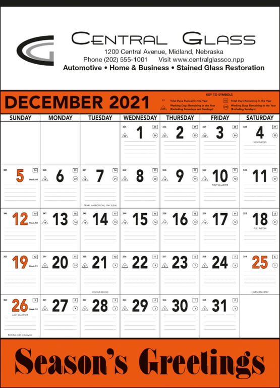 Triumph® Calendars Orange & Black Contractor Memo Calendar — view 4