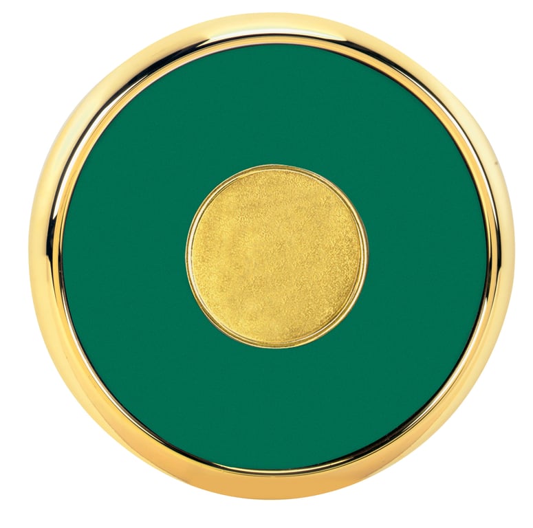 JAFFA® Round Brass Coaster with Leather Face and Cork Back — view 39