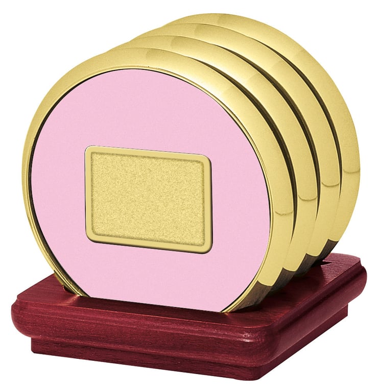 JAFFA® Four Coasters with Solid Cherry Stand — view 24
