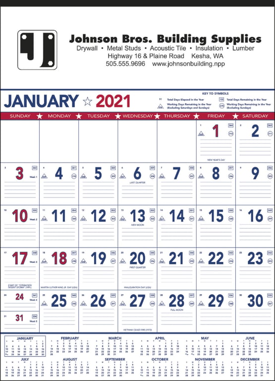 Triumph® Calendars Patriotic Contractor Memo Calendar, 18 x 25 in. — view 5