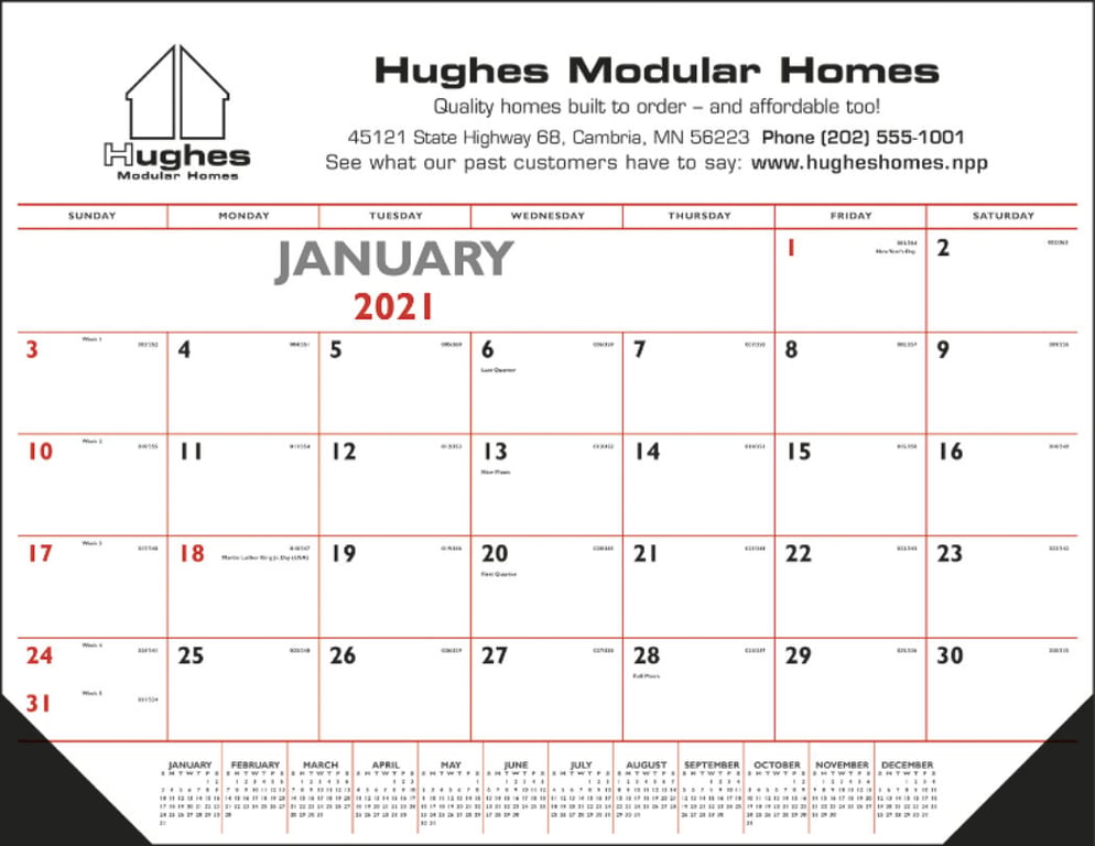 Triumph® Calendars Red & Black Desk Pad Calendar with Vinyl Corners — view 3