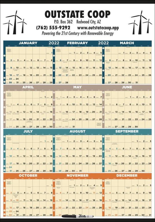 Triumph® Calendars Time Management Span-A-Year Laminated Wall Calendar with Marker — view 5