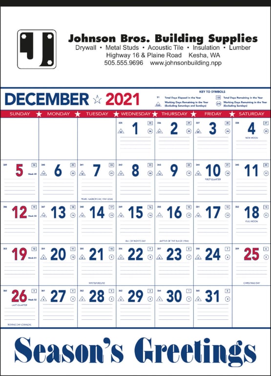 Triumph® Calendars Patriotic Contractor Memo Calendar, 18 x 25 in. — view 4