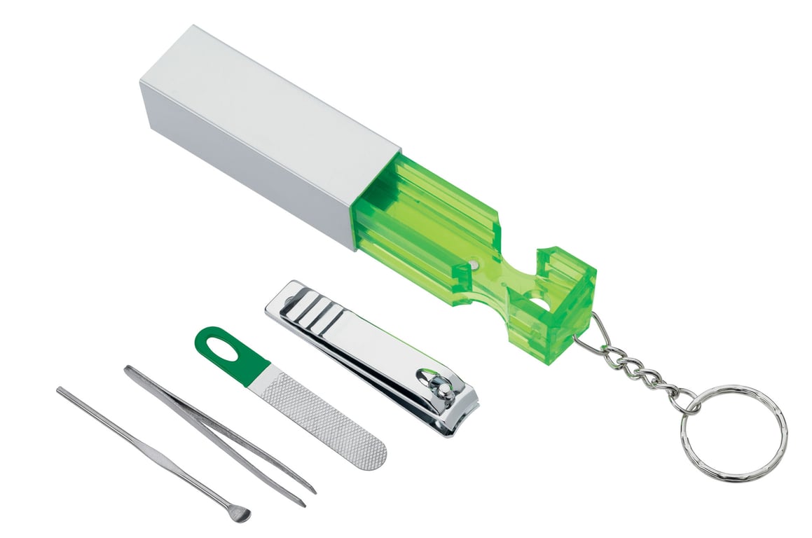 Good Value™ Manicure Pillar Keychain Set with Clippers, File, Tweezers and Cuticle Pusher — view 31