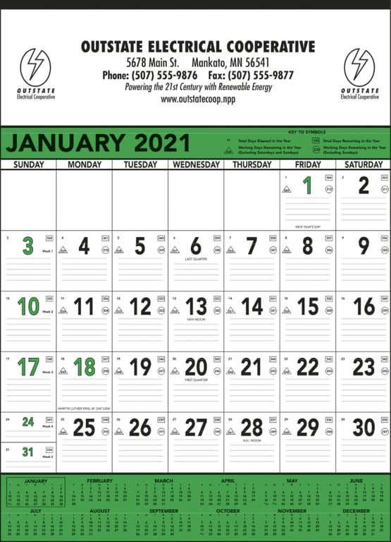 Triumph® Calendars Green & Black Contractor Memo Calendar — view 6