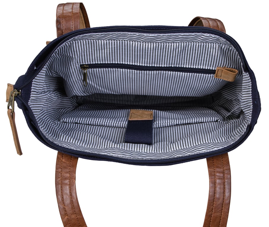 KAPSTON® San Marco Cotton Canvas Tote with PU and Suede Handles — view 35