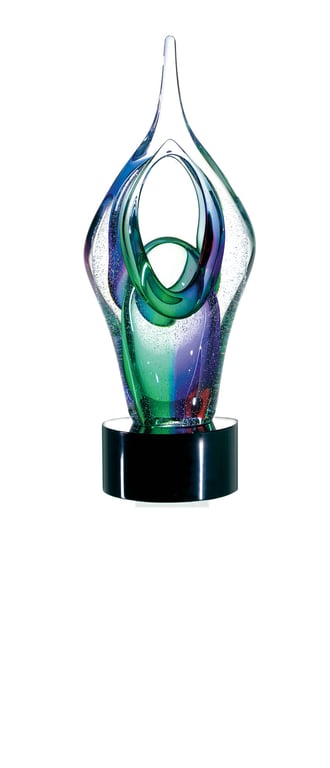 JAFFA® Kara Award, 24% Lead Crystal on Black Glass Base — view 4