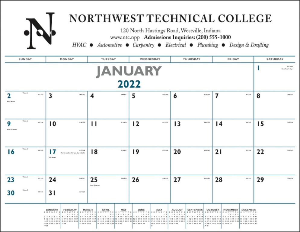 Triumph® Calendars Blue & Black Desk Pad, 22 x 17 in. — view 4