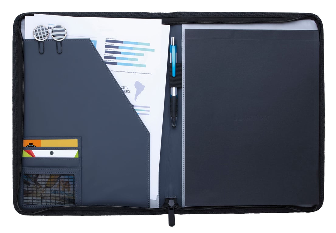 KAPSTON® Pierce Two-Tone Padfolio with FSC®-Certified Writing Pad — view 10