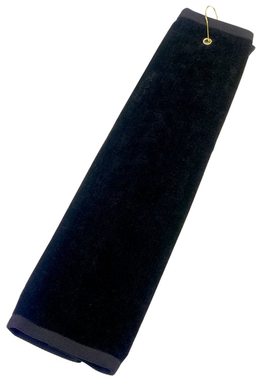 Golf Tri-Fold Towel with Metal Grommet and Hook — view 11