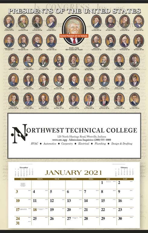 Triumph® Calendars Presidents Hanger 12-Month Wall Calendar — view 3