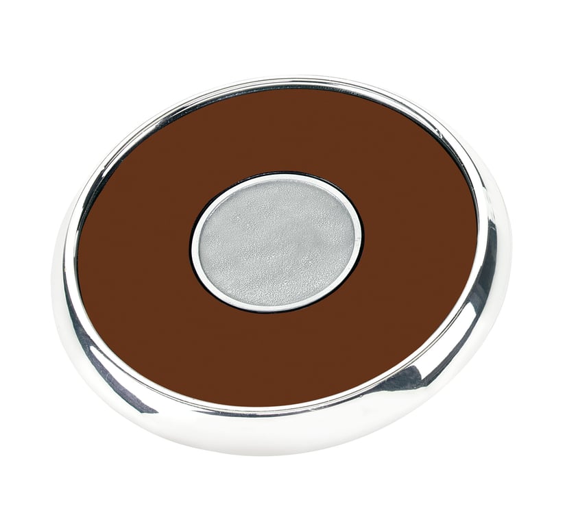 JAFFA® Round Zinc Coaster with Leather Face and Cork Back — view 24
