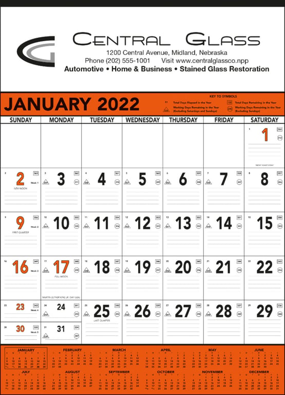 Triumph® Calendars Orange & Black Contractor Memo Calendar — view 7