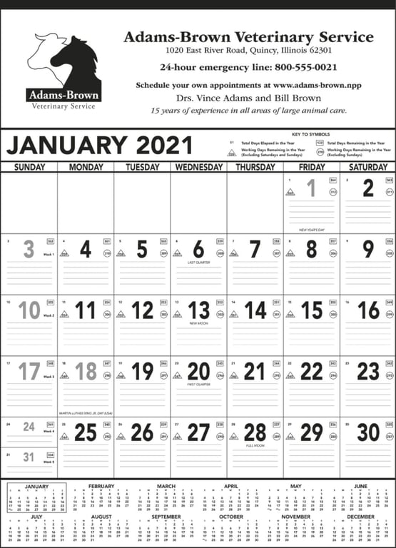 Triumph® Black & White Contractor Memo Calendar — view 6