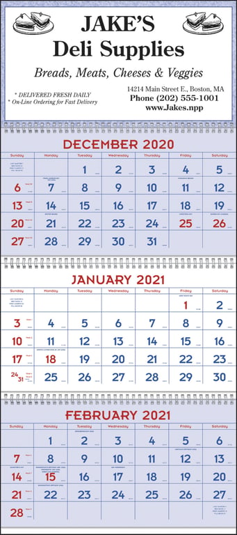 Triumph® Calendars Red & Blue Commercial Planner, 14-Month Wall Calendar — view 3