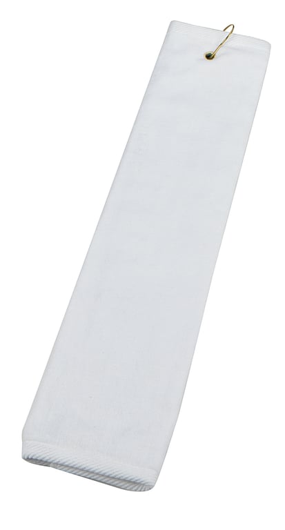 Golf Tri-Fold Towel with Metal Grommet and Hook — view 10