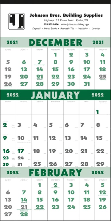 Triumph® Calendars 3-Month Planner, 12-Sheet Wall Calendar — view 4