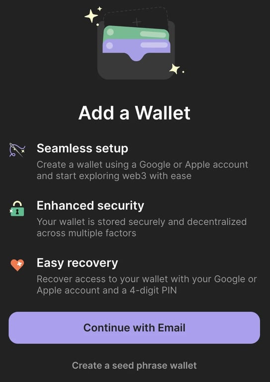 Creating the wallet&nbsp;