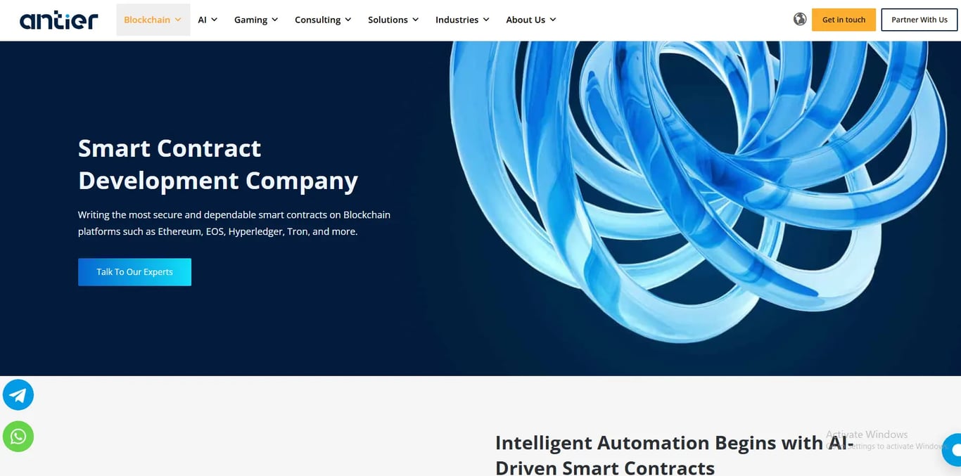 Antier Solutions smart contract development