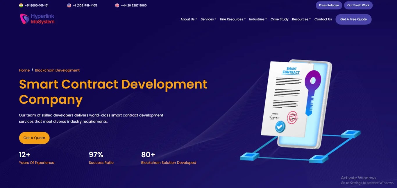 Hyperlink InfoSystem Smart Contract Development
