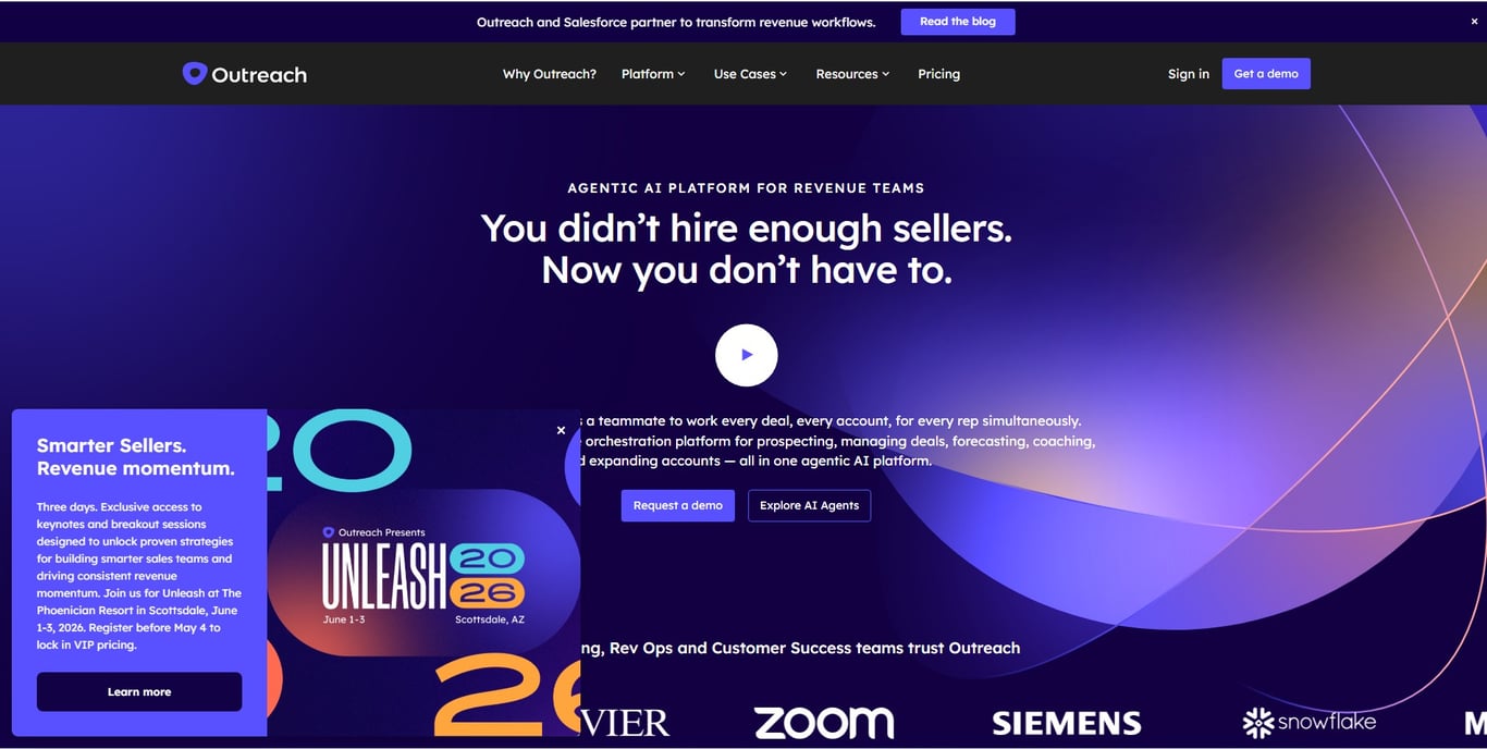 Outreach sales engagement and pipeline management interface