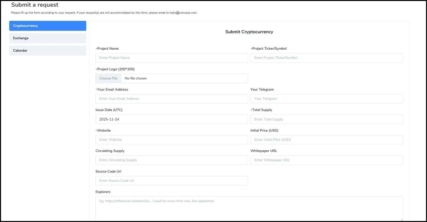 Fill Out the 4-Section Form