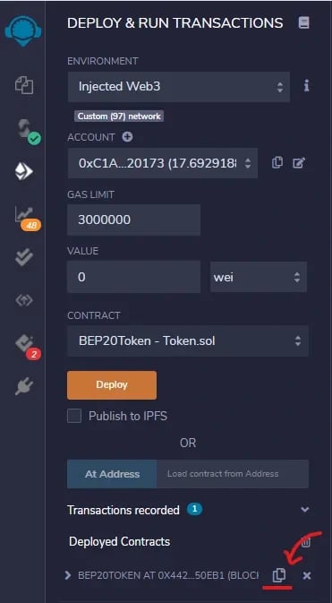 Deploy & Run Transactions