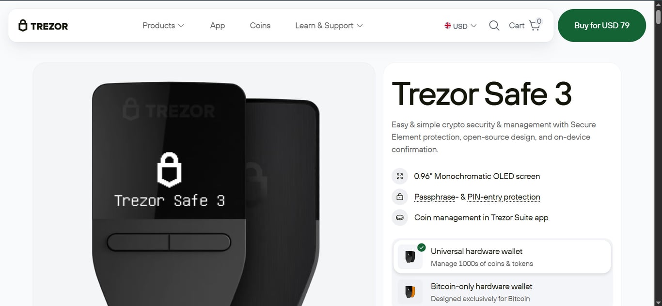 Trezor Safe 3