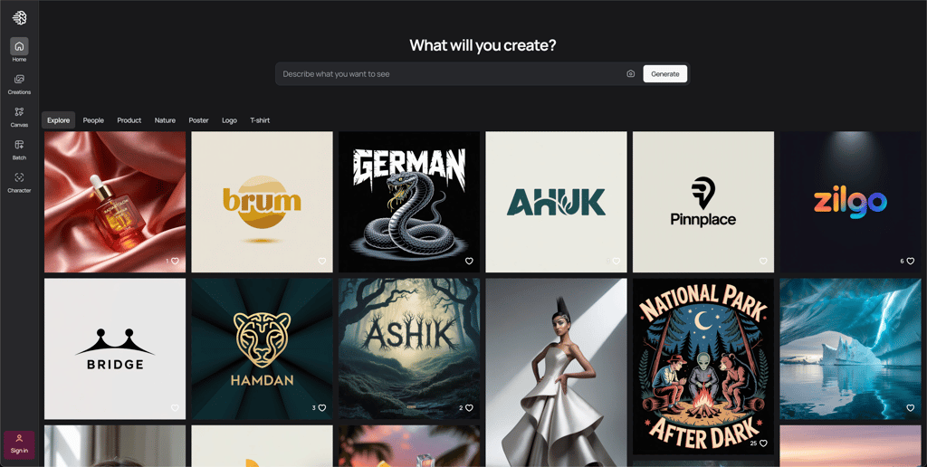 Ideogram displaying AI generation with text integration capabilities