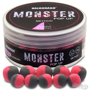 Топчета за метод Haldorado MONSTER Pop Up Method 9-11mm - Аромат: Калмар и Червена Боровинка