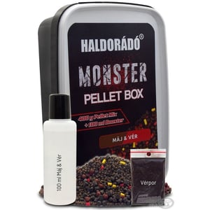 Пелети в кутия Haldorado MONSTER Pellet Box 400gr - Аромат: Черен дроб