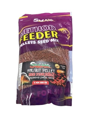 Пелети Smax Method Feeder Pellets Seed Mix 4мм - Червена риба чили