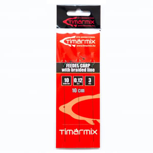 Вързани куки на косъм с игла Timar Feeder Carp Braided Line