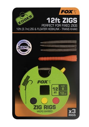 Готов монтаж Зиг Риг Fox Edges Zig Rig №8 - 12lb 12ft x 3