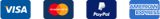 Visa, Mastercard, American Express, Paypal