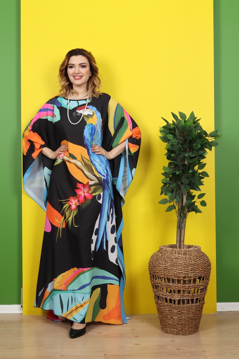 cocostorm Kadın Yazlık Taşlı Ve Desenli Uzun Elbise 82101 - Modalog'da!
