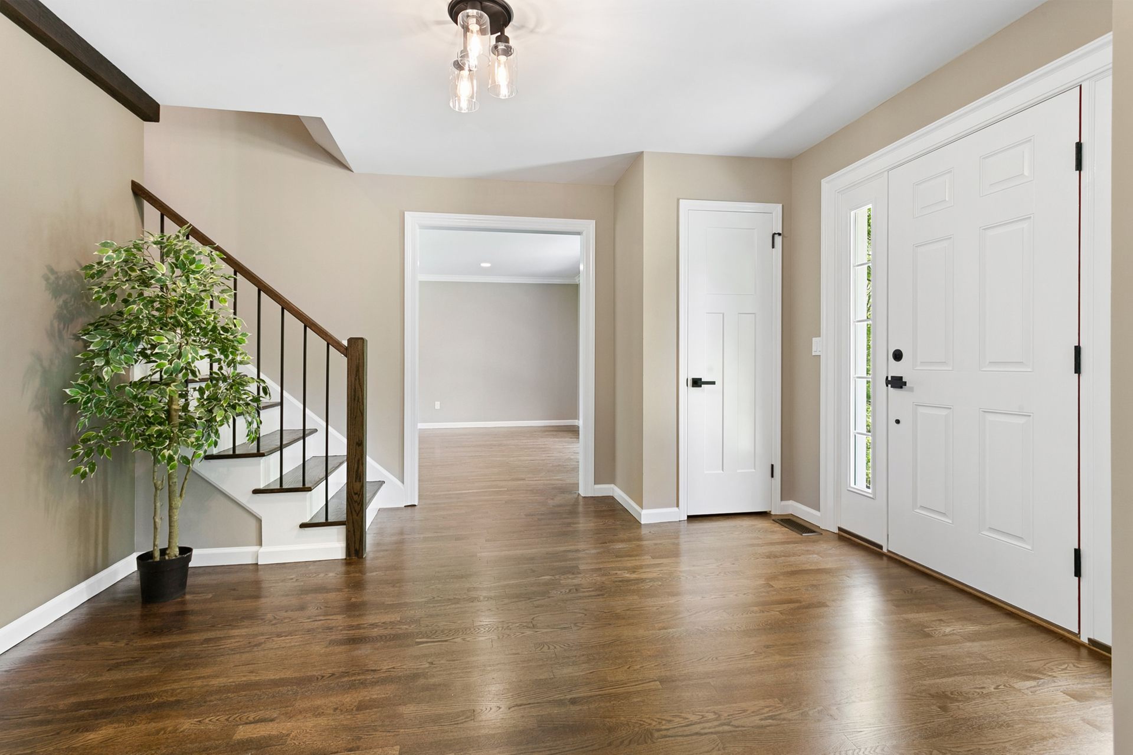 Katonah colonial — entry with new hardwood flooring