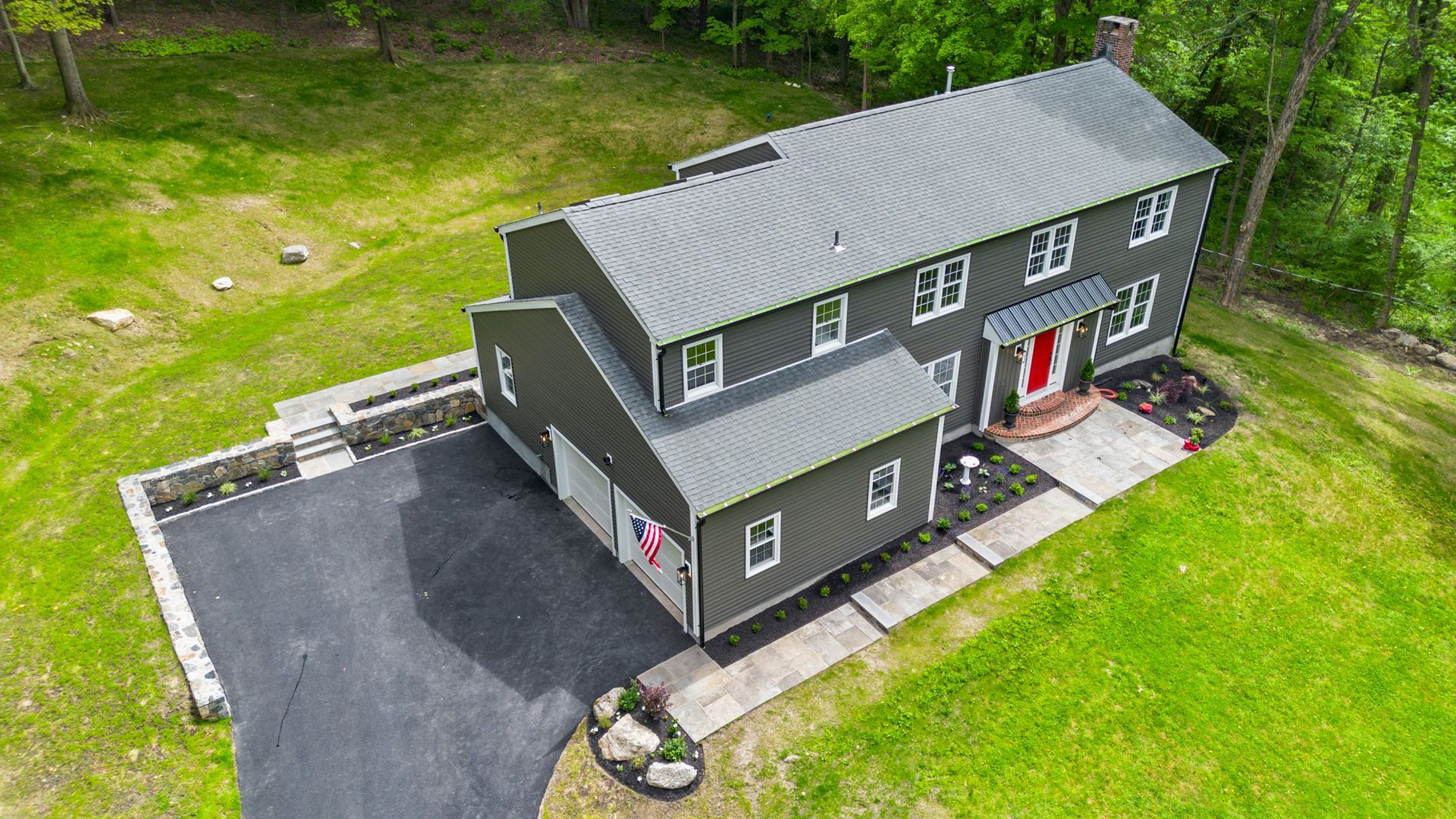Katonah colonial — new exterior siding and front door