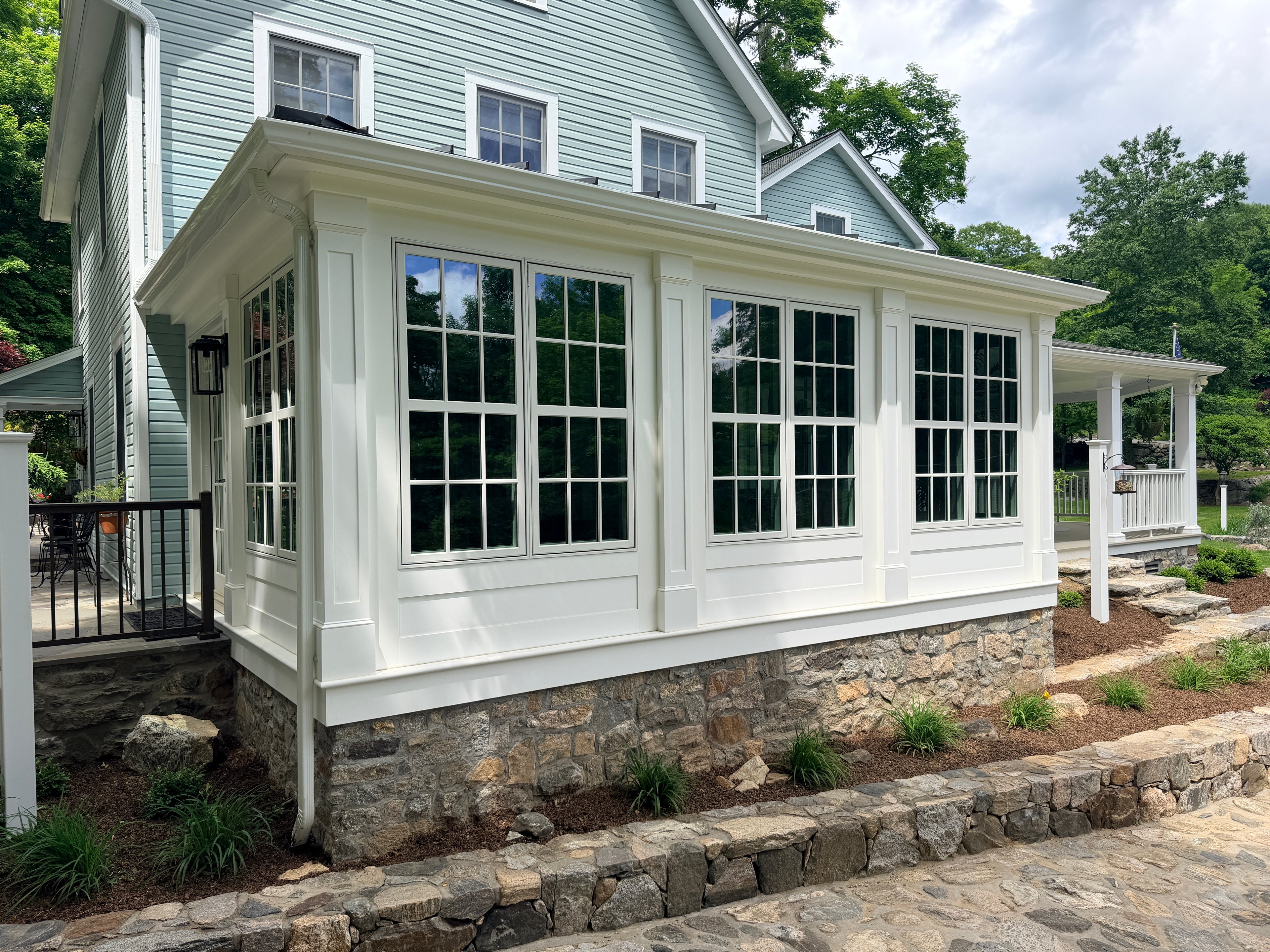 Somers sunroom — French door entry detail