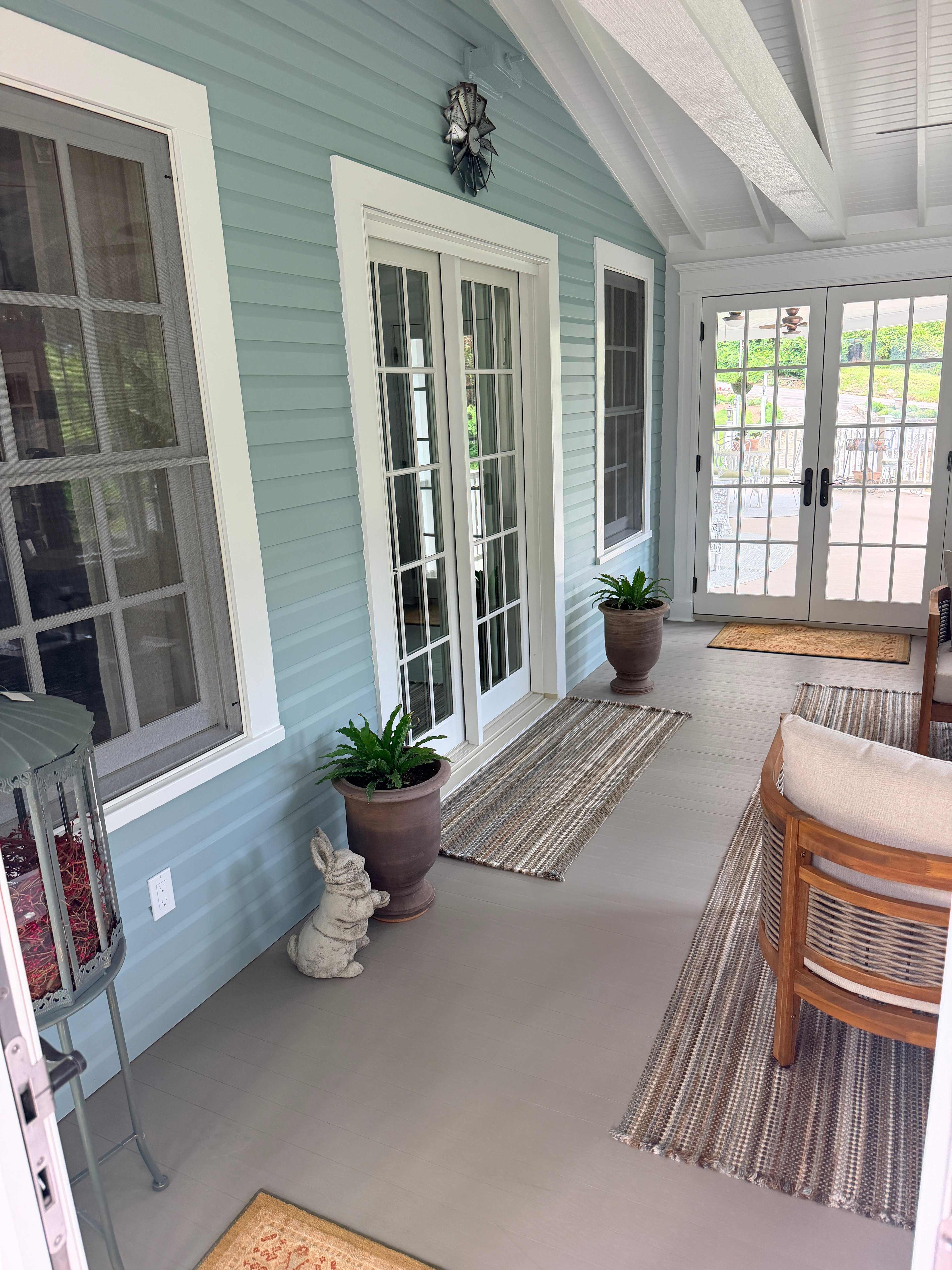 Somers sunroom — interior wall of windows