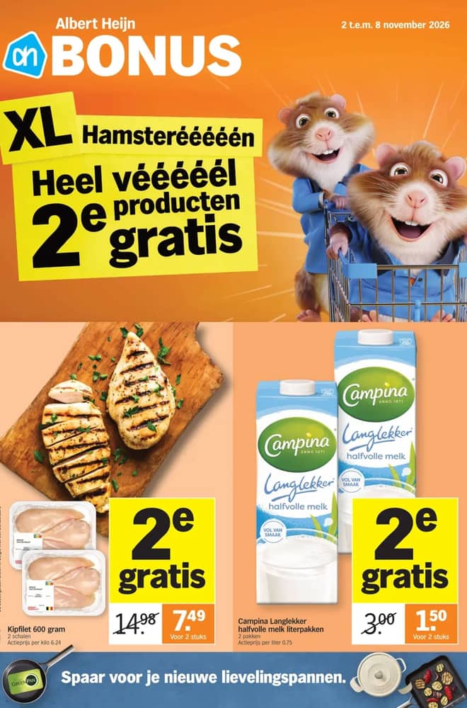 Voorpagina van de folder van Albert Heijn, geldig 2–8 november 2026