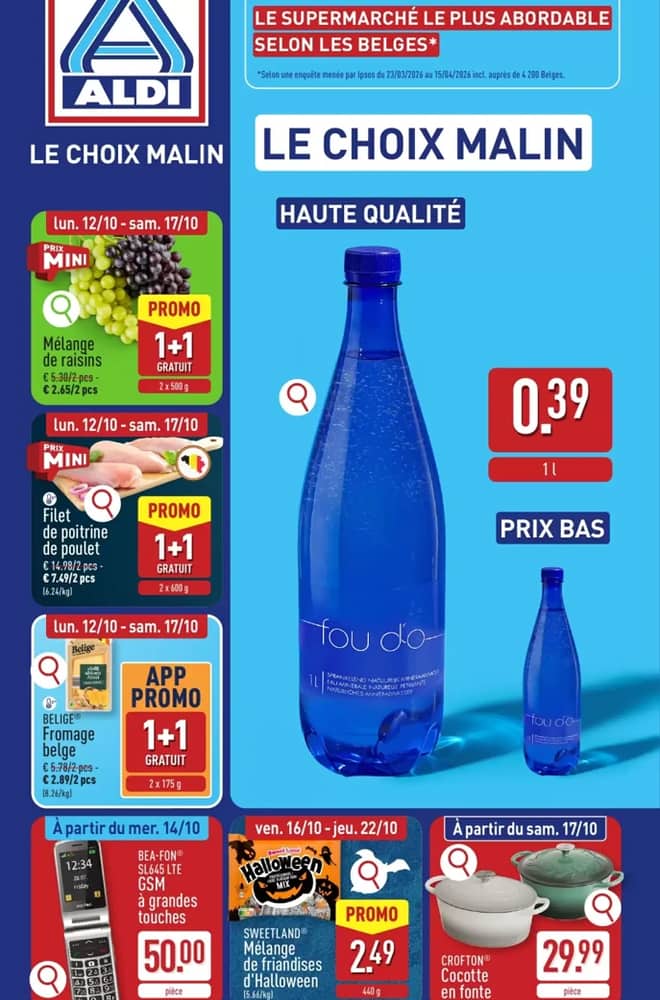 Voorpagina van de folder van Aldi, geldig 12–17 oktober 2026