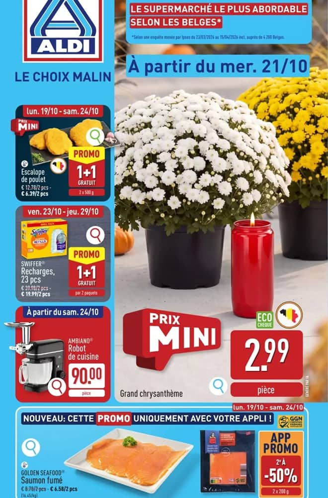 Voorpagina van de folder van Aldi, geldig 19–24 oktober 2026