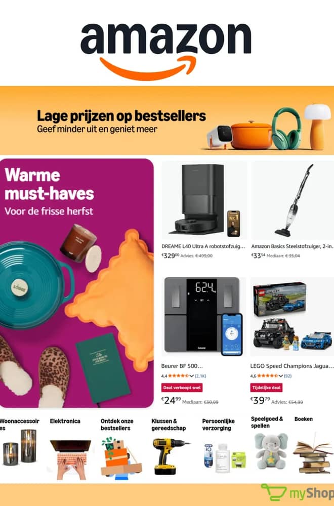 Voorpagina van de folder van Amazon, geldig 23 september 2026 – 5 oktober 2026