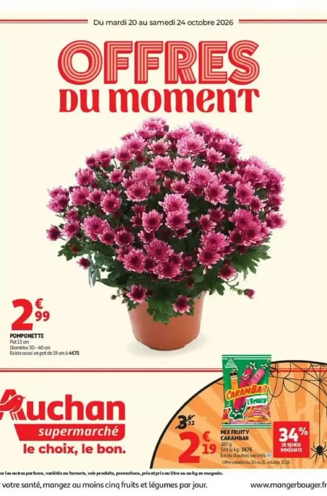 Voorpagina van de folder van Auchan, geldig 20–24 oktober 2026