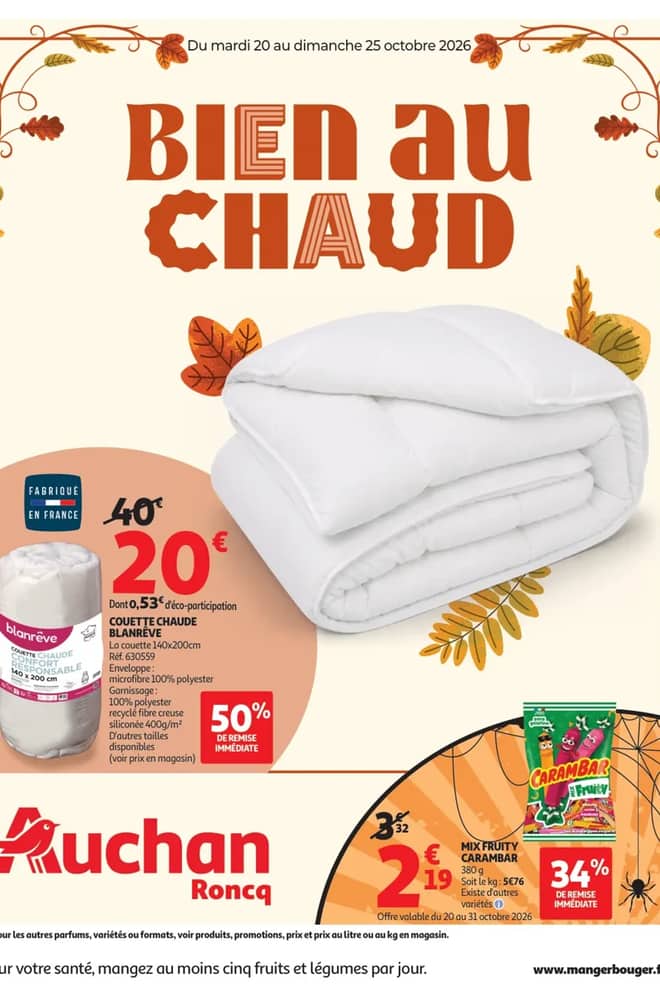 Voorpagina van de folder van Auchan, geldig 20–25 oktober 2026